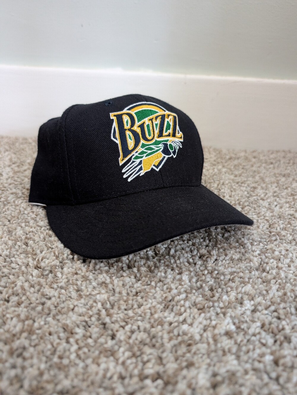 Vtg Salt Lake‎ City Bees Black Buzz Embroidered Logo Baseball Cap Sz 7.5